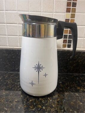 Atomic Black Starburst Vintage MCM Corning Ware 9 Cup Percolator